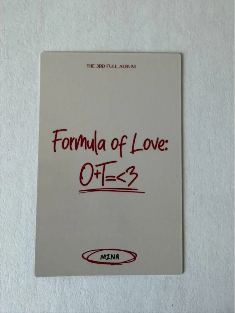 Twice Mina FORMULA OF LOVE Scratch Photocard